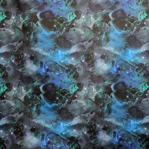 Blue Marble Athletic Lycra Fabric - BlueMothFabrics