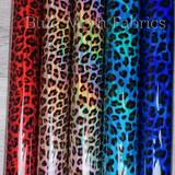 Gloss Leopard PVC Faux leather / vinyl fabric. 39x67cm roll