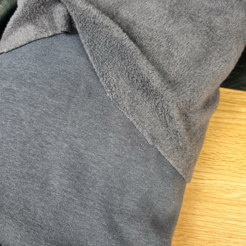 93cm BOLT END. Grey Alpine Fleece Fabric - BlueMothFabrics