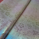 Floral Holographic soft Faux leather / vinyl fabric. 39x65cm roll