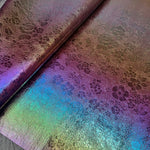 Floral Holographic soft Faux leather / vinyl fabric. 39x65cm roll