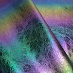 Floral Holographic soft Faux leather / vinyl fabric. 39x65cm roll