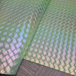 Texture Holographic Faux leather / vinyl fabric. 39x65cm roll