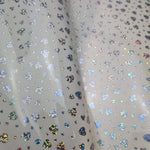 White Holographic vinyl fabric. 39x65cm roll