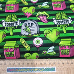 Green zombie stripe heavyweight jersey fabrics - BlueMothFabrics