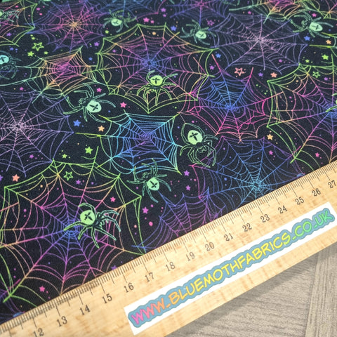 Neon Spiderweb French Terry fabric