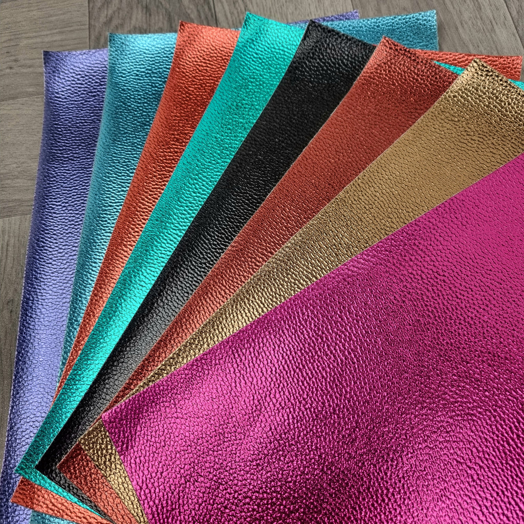 8pcs Metallic texture 20x30cm Pack Faux leather / vinyl fabric
