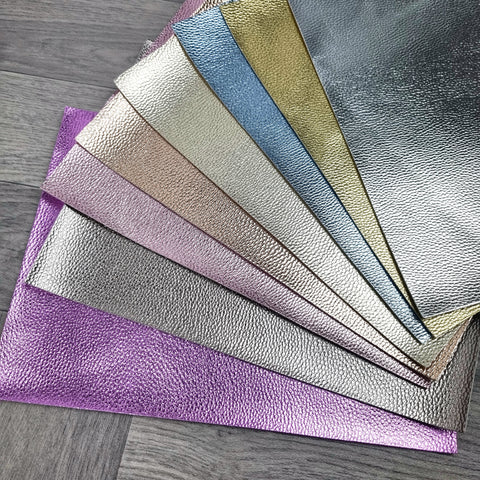 8pcs Metallic pastels texture 20x30cm Pack Faux leather / vinyl fabric