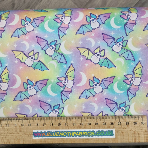 Pastel Bats 100% cotton poplin fabric