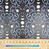 Serpent Moon Faux leather / vinyl fabric. 39x66cm roll - BlueMothFabrics