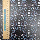 Serpent Moon Faux leather / vinyl fabric. 39x66cm roll - BlueMothFabrics