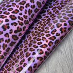 Gloss Leopard PVC Faux leather / vinyl fabric. 39x67cm roll