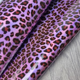 Gloss Leopard PVC Faux leather / vinyl fabric. 39x67cm roll