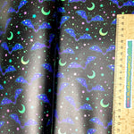 Midnight Bat Matte Holographic PVC Faux leather / vinyl fabric. 39x66cm roll