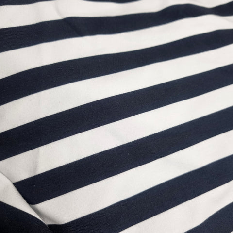 Black and white stripes. Small FLAW heavyweigh jersey fabric