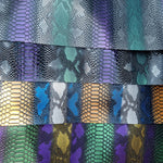 Multicoloured Snake Effect Faux leather / vinyl fabric. 39x70cm roll