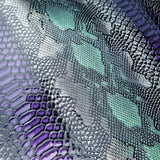 Multicoloured Snake Effect Faux leather / vinyl fabric. 39x70cm roll