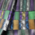 Multicoloured Snake Effect Faux leather / vinyl fabric. 39x70cm roll