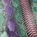 Multicoloured Snake Effect Faux leather / vinyl fabric. 39x70cm roll