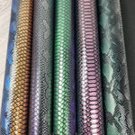 Multicoloured Snake Effect Faux leather / vinyl fabric. 39x70cm roll