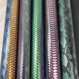 Multicoloured Snake Effect Faux leather / vinyl fabric. 39x70cm roll