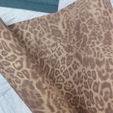 Copper Brown 40x57cm BOLT END. Leopard Shimmer Matte soft Faux leather / vinyl fabric. - BlueMothFabrics