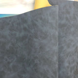 Navy 36x140cm BOLT END. Soft Marble Faux leather / vinyl fabric. - BlueMothFabrics