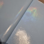 Light Oil Slick Effect Metallic PVC Faux vinyl fabric. 39x67cm roll