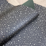 Silver Dots Metallic PVC Faux vinyl fabric. 39x67cm roll