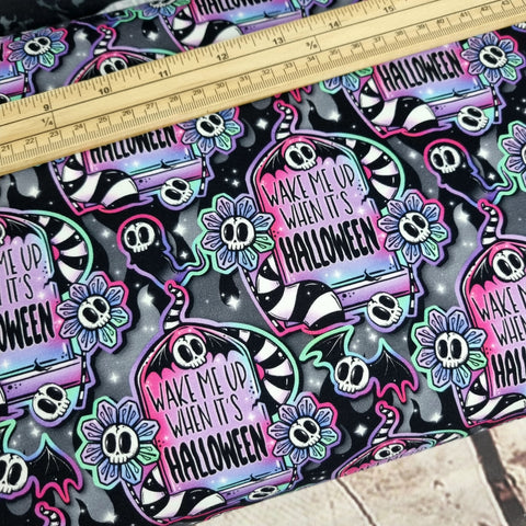 Wake me up when it's Halloween 220gsm jersey fabrics - BlueMothFabrics
