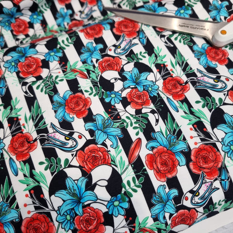 Floral Sandworm 220gsm jersey fabrics - BlueMothFabrics