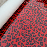 Gloss Leopard PVC Faux leather / vinyl fabric. 39x67cm roll