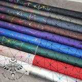 Geo Metallic Matte PVC Faux vinyl fabric. 40x67cm roll