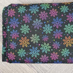 PRE-ORDER. Snowflakes Rainbow Faux leather / vinyl fabric. 40x130cm