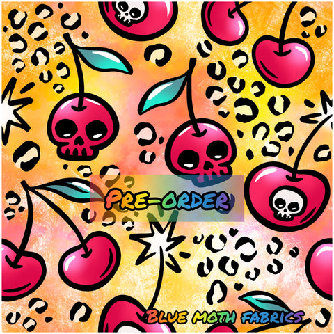 PRE-ORDER. Summer Cherry fabric. By METER - BlueMothFabrics