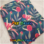 PRE-ORDER. Mushrooms and Snails faux leather / vinyl fabric. 39x130cm