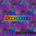 PRE-ORDER. Spooky Bats purple fabric. By METER - BlueMothFabrics