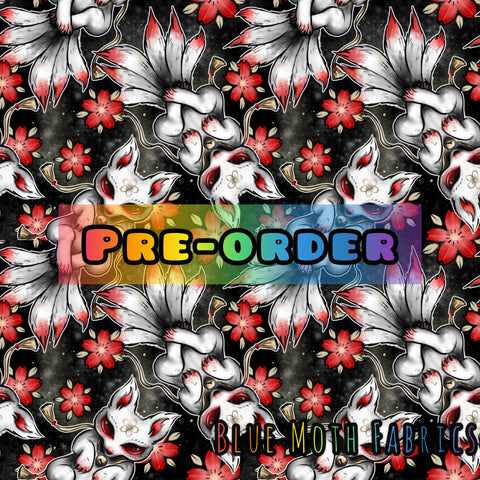 PRE-ORDER. Kitsune Faux leather / vinyl fabric. 39x130cm