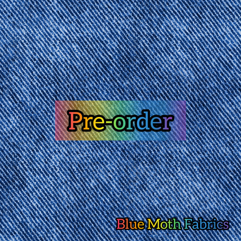 PRE-ORDER. Jeans Effect blue fabric. By METER - BlueMothFabrics