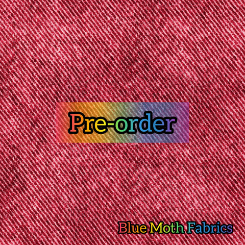 PRE-ORDER. Jeans Effect light red fabric. By METER - BlueMothFabrics