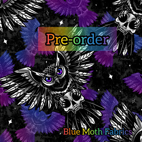 PRE-ORDER. Owls fabric. By METER - BlueMothFabrics