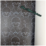 Lace skulls Faux leather / vinyl fabric. 39x66cm roll