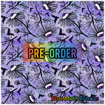 PRE-ORDER. Spooky eyeball flowers Faux leather / vinyl fabric. 39x130cm