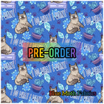 PRE-ORDER. Cat do what I want Faux leather / vinyl fabric. 39x130cm