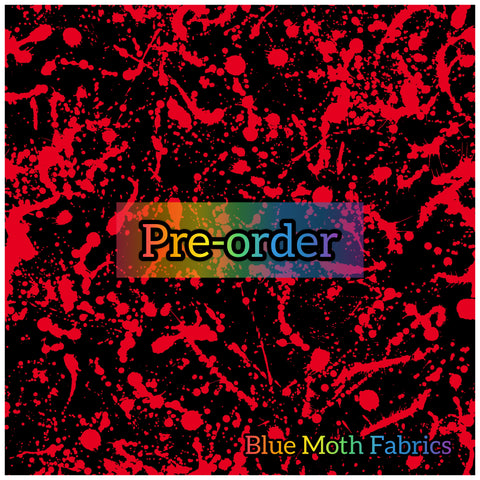 PRE-ORDER. Blood splatter Faux leather / vinyl fabric. 39x130cm