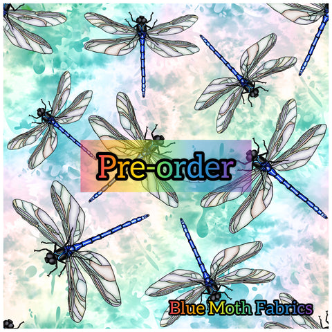 PRE-ORDER. Blue Dragonfly fabric. By METER