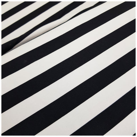 Black and white stripe French Terry fabric