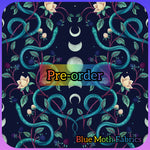 PRE-ORDERS. Serpent Moon blue Faux leather / vinyl fabric. 39x130cm