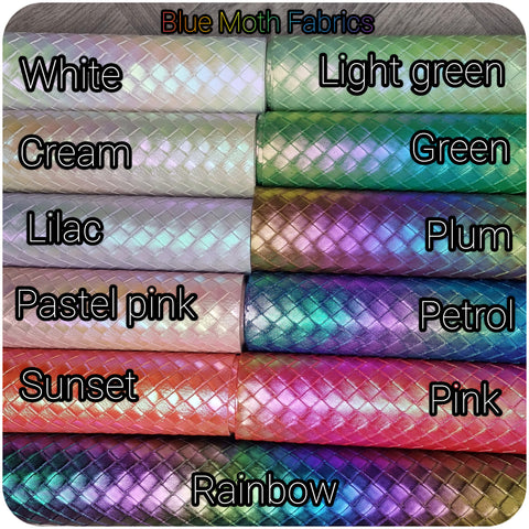 Texture Holographic Faux leather / vinyl fabric. 39x65cm roll