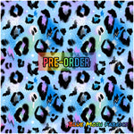 PRE-ORDER. Blue Grunge Leopard fabric. By METER - BlueMothFabrics